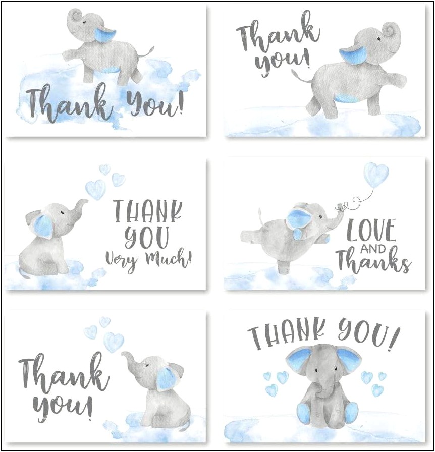 Baby Boy Thank You Card Template