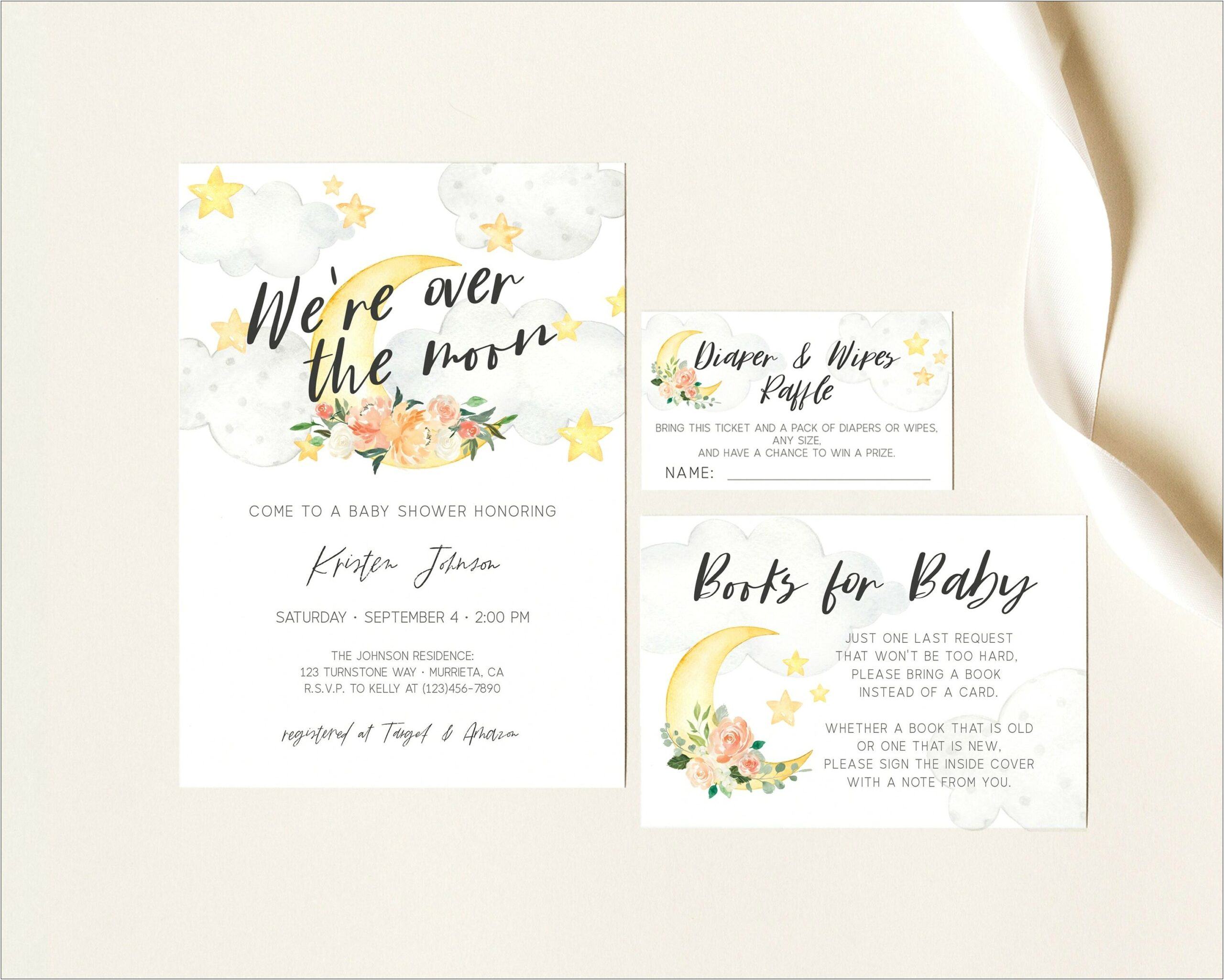 Baby Full Moon Invitation Card Template