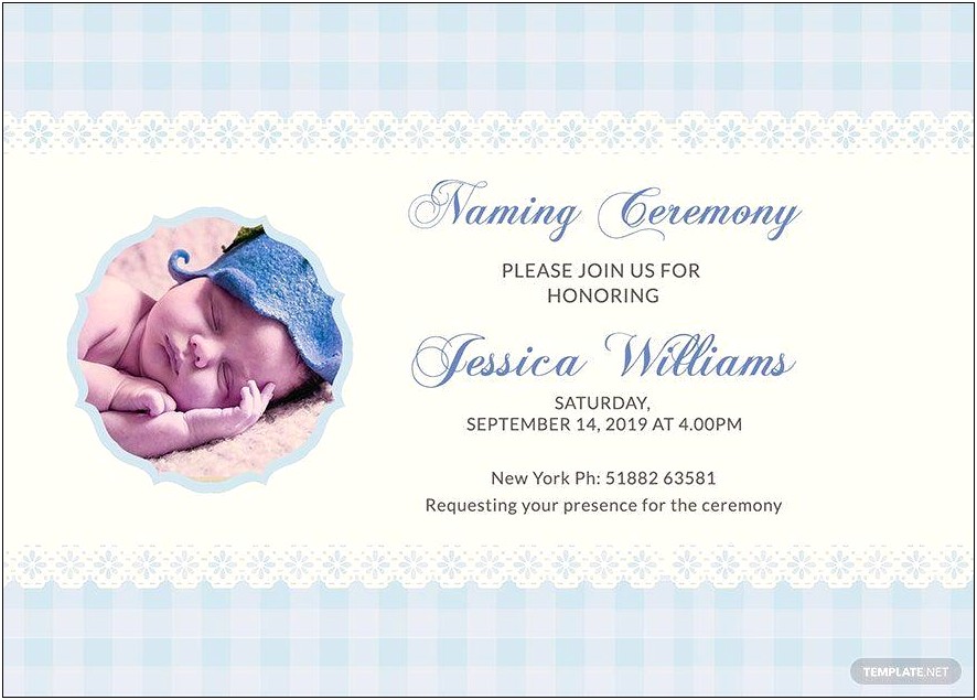 Baby Naming Ceremony Invitation Card Templates