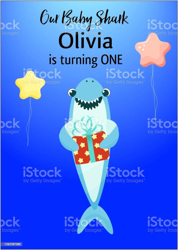 Baby Shark Birthday Invitation Card Template