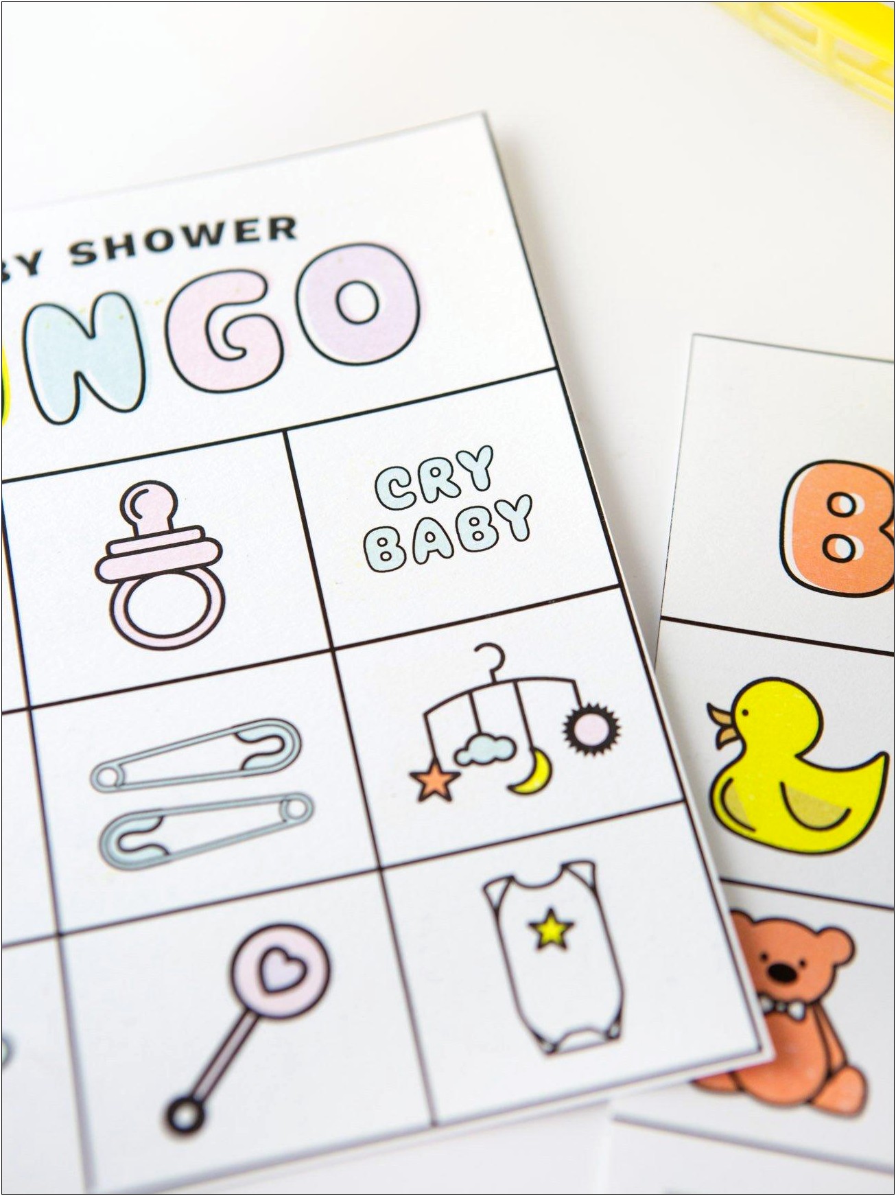 Baby Shower Bingo Card Template Blank