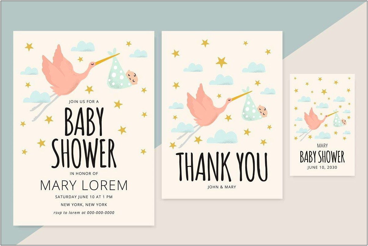 Baby Shower Invitation Card Ai Template