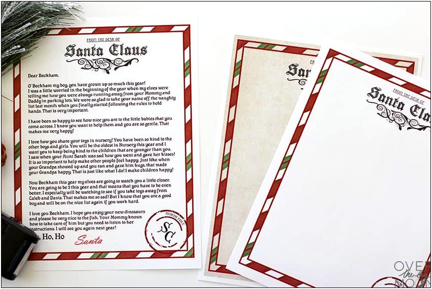 Baby's First Christmas Letter From Santa Template