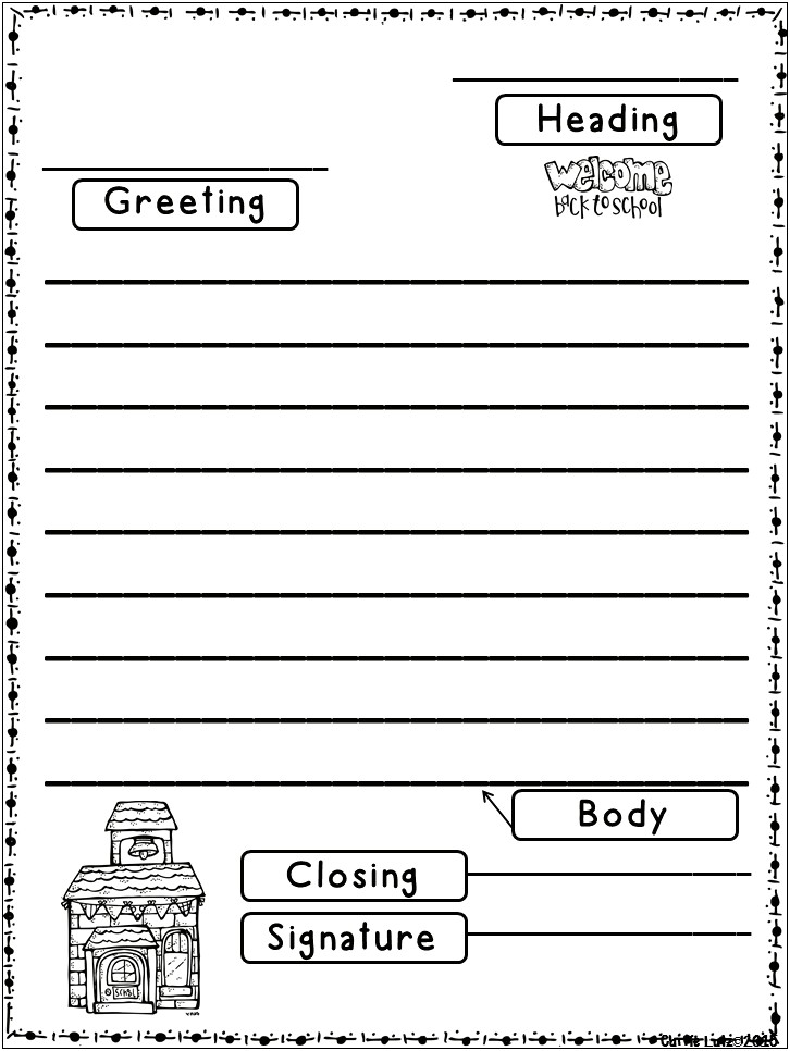 Back To School Letter Writing Template For Kids