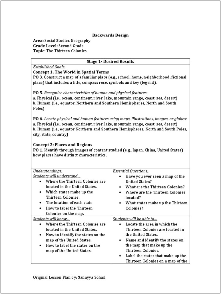 Backward Design Lesson Plan Template Pdf