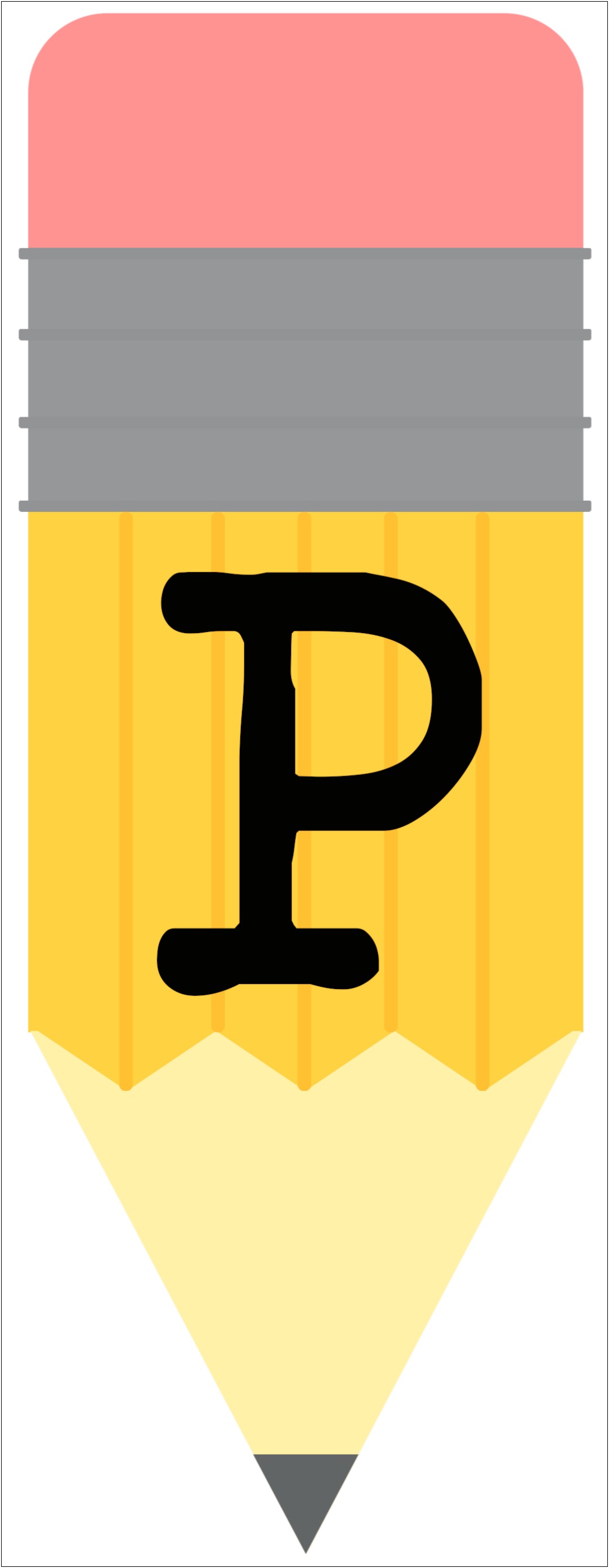 Backward Image Of Letter P Template