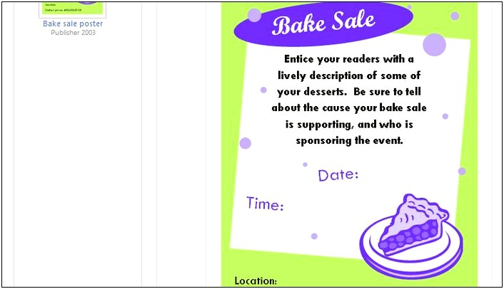 Bake Sale Letter To Parents Template