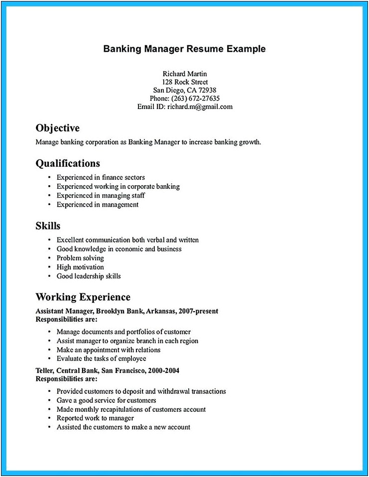 Bank Branch Manager Business Plan Template