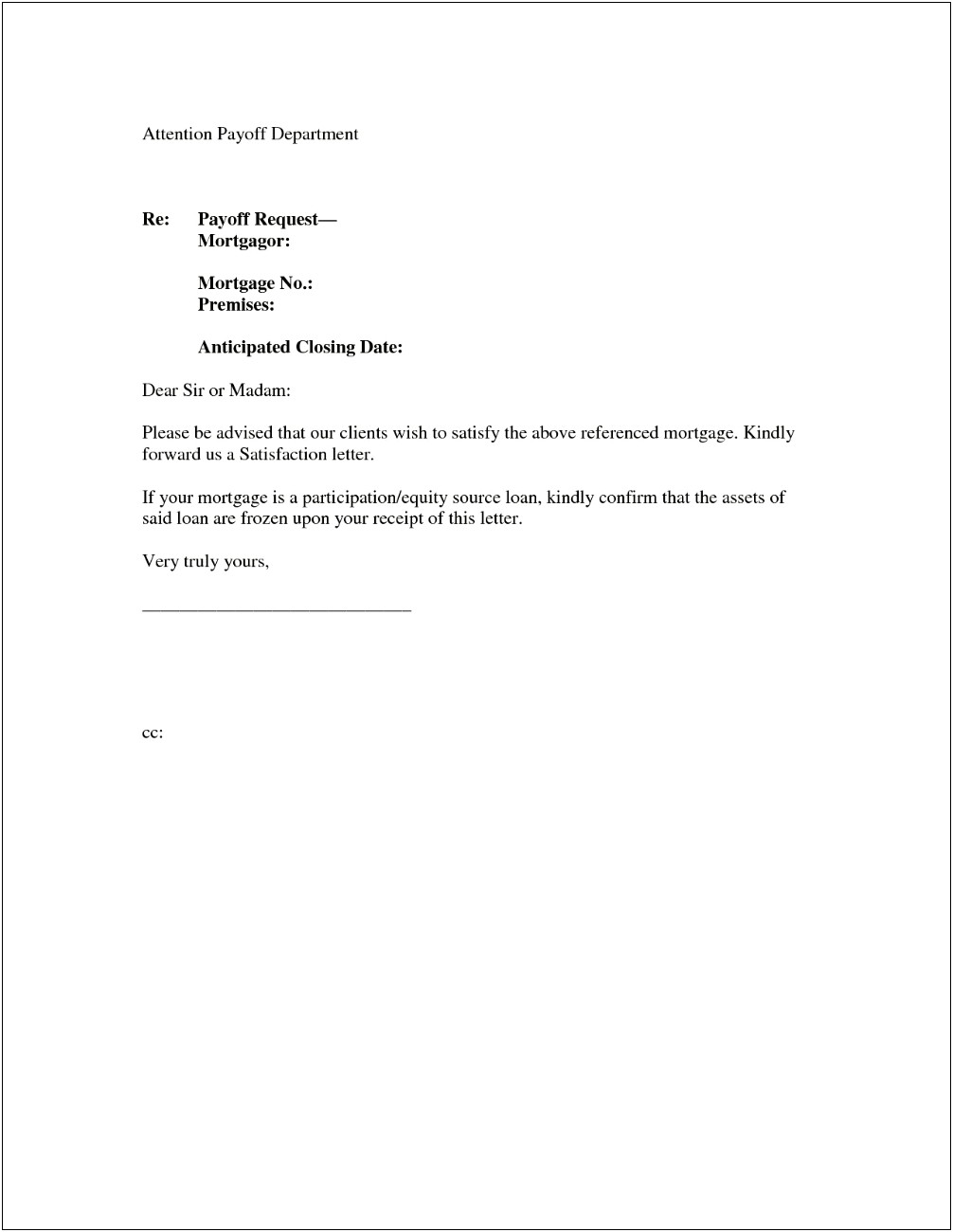 Bank Loan Paid In Full Letter Template