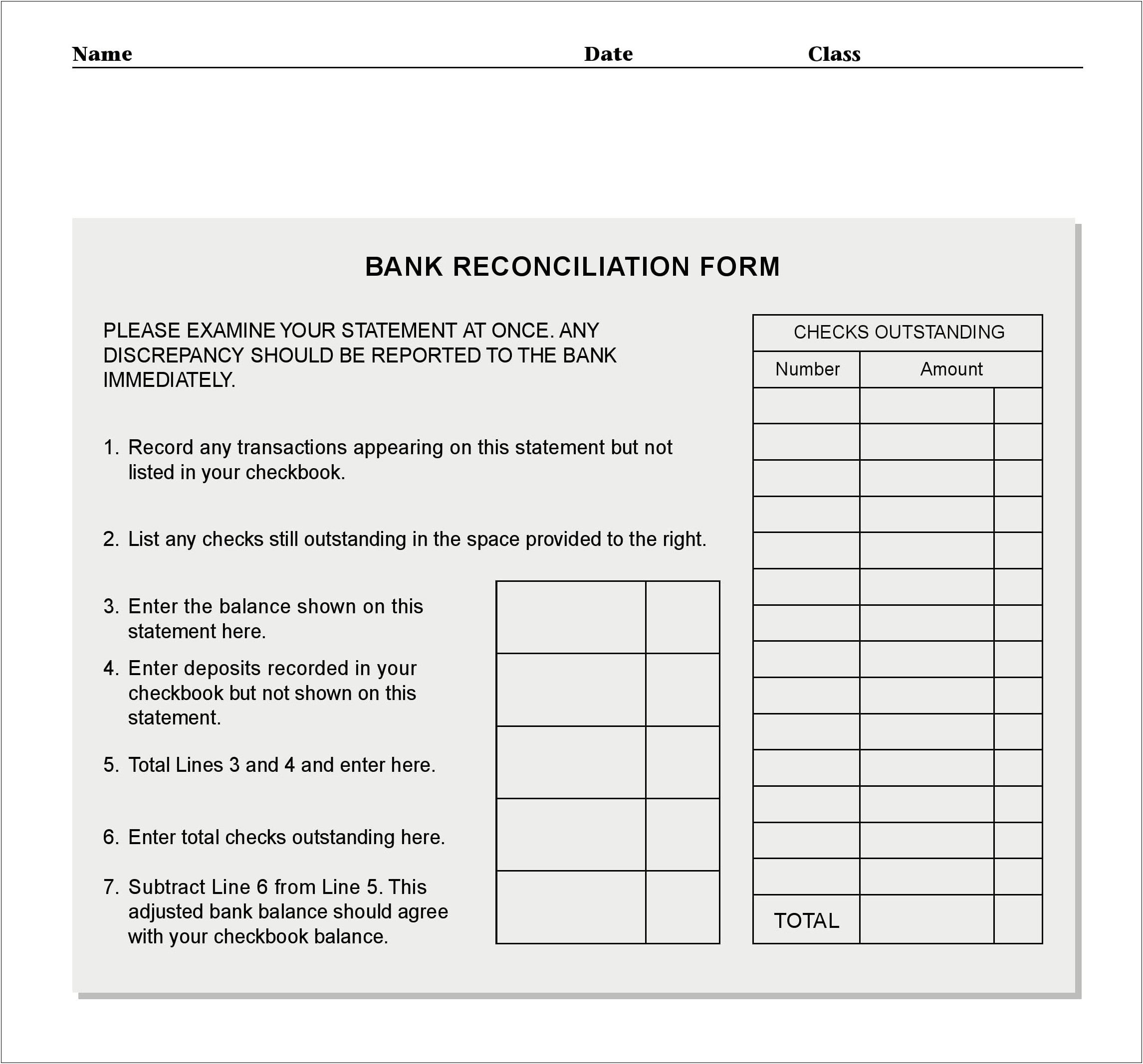 Bank Of America Credit Card Reconciliation Template