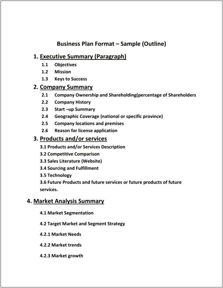 Bank Of Industry Business Plan Template