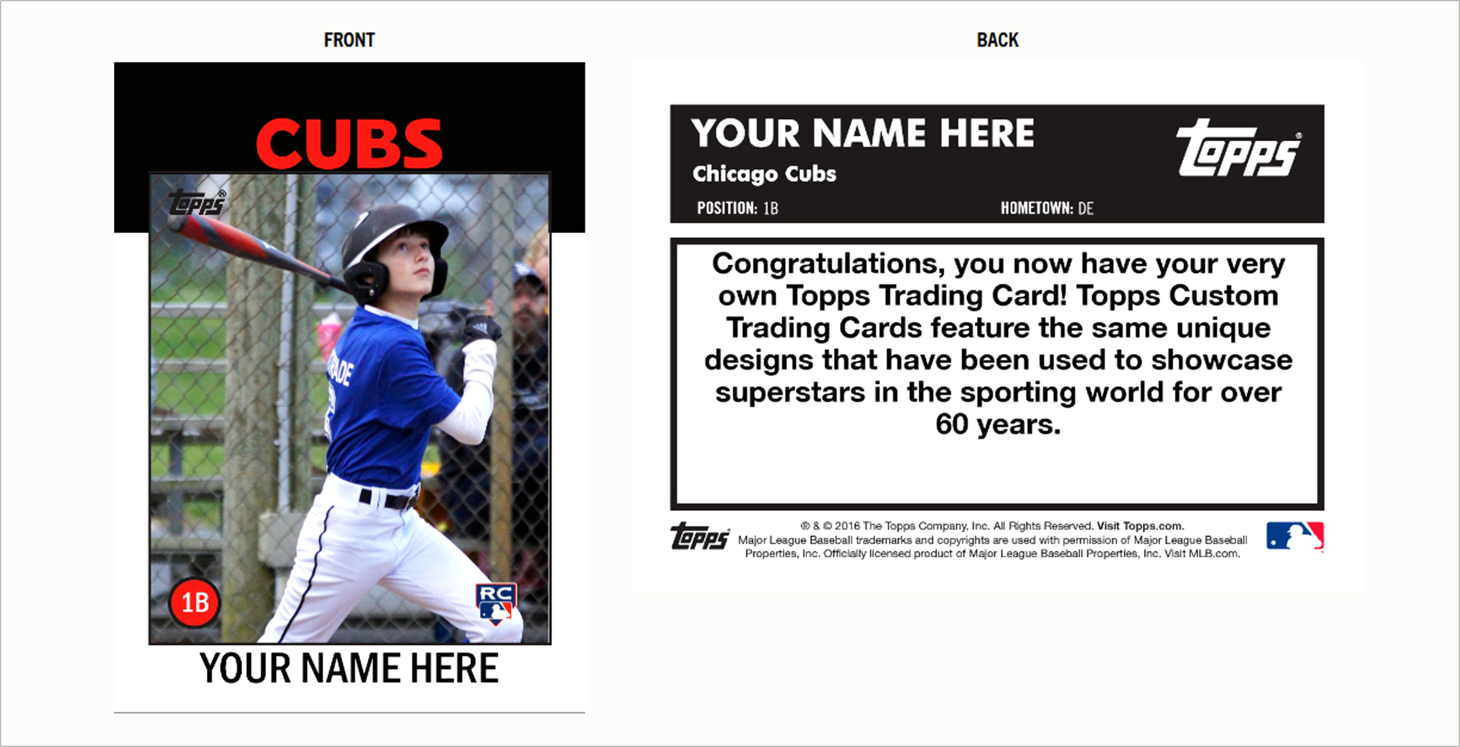 Baseball Players Card Template For Business