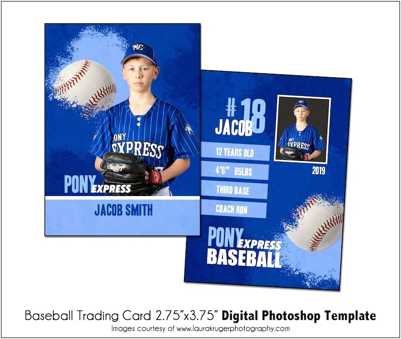 Baseball Trading Card Template For Photoshop