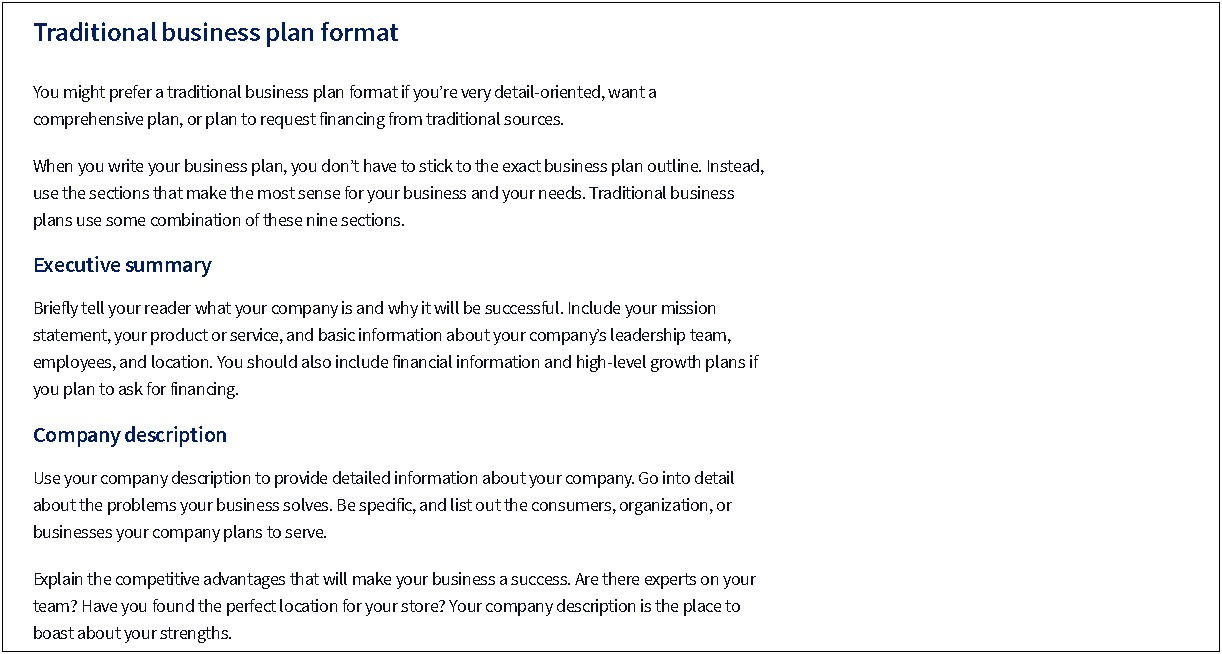 Basic Business Plan Template Small Business