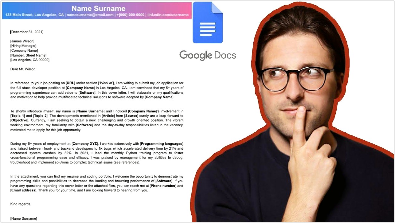 Basic Cover Letter Google Docs Template