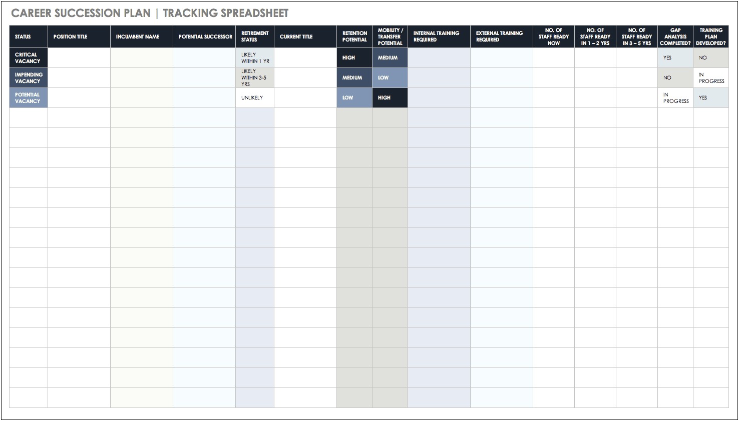 Basic Succession And Career Development Plan Template