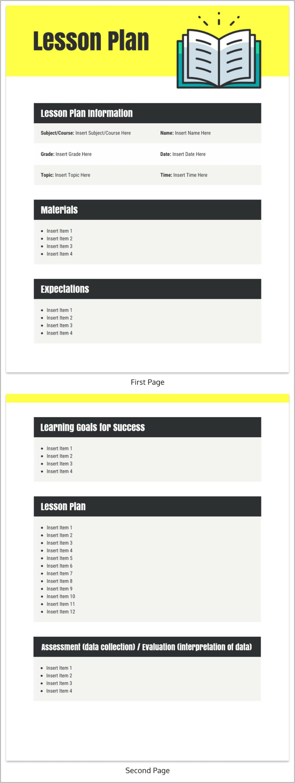 Basic Template For A Lesson Plan