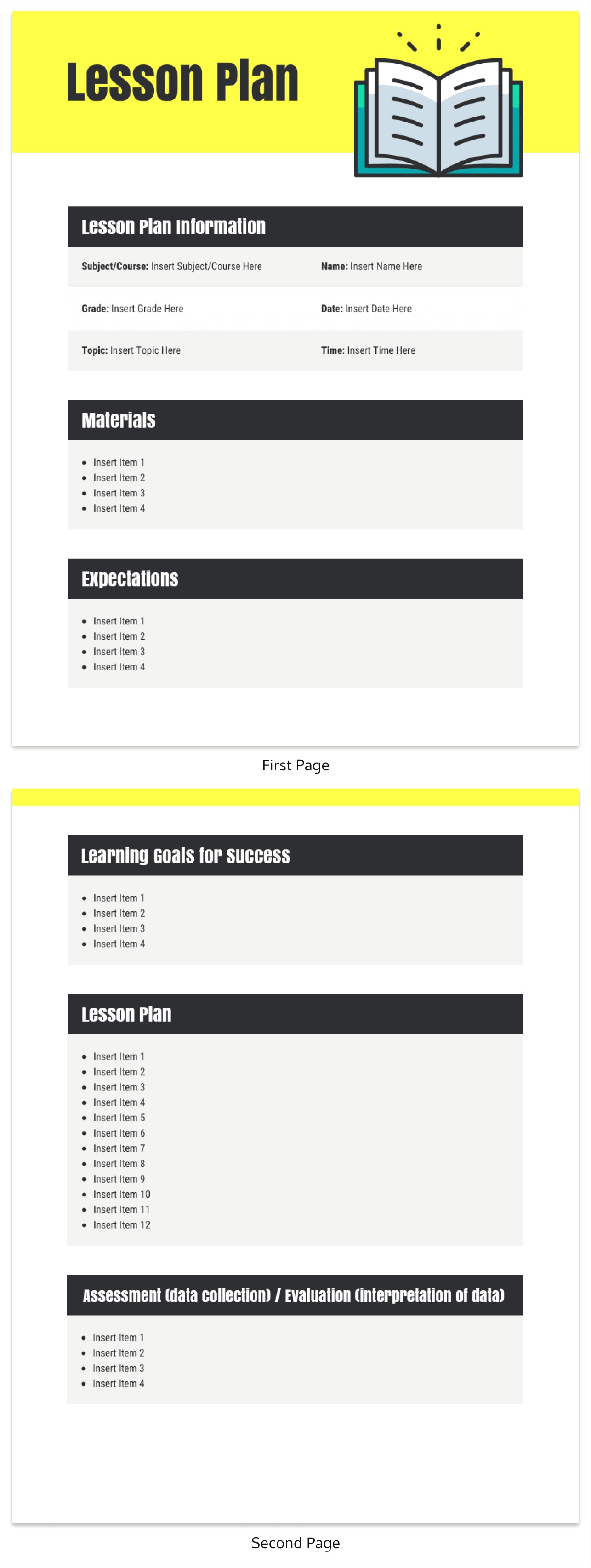 Basic Template For A Lesson Plan