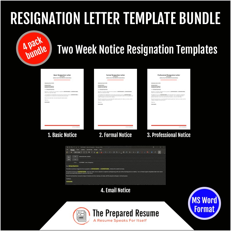 Basic Two Weeks Notice Letter Template