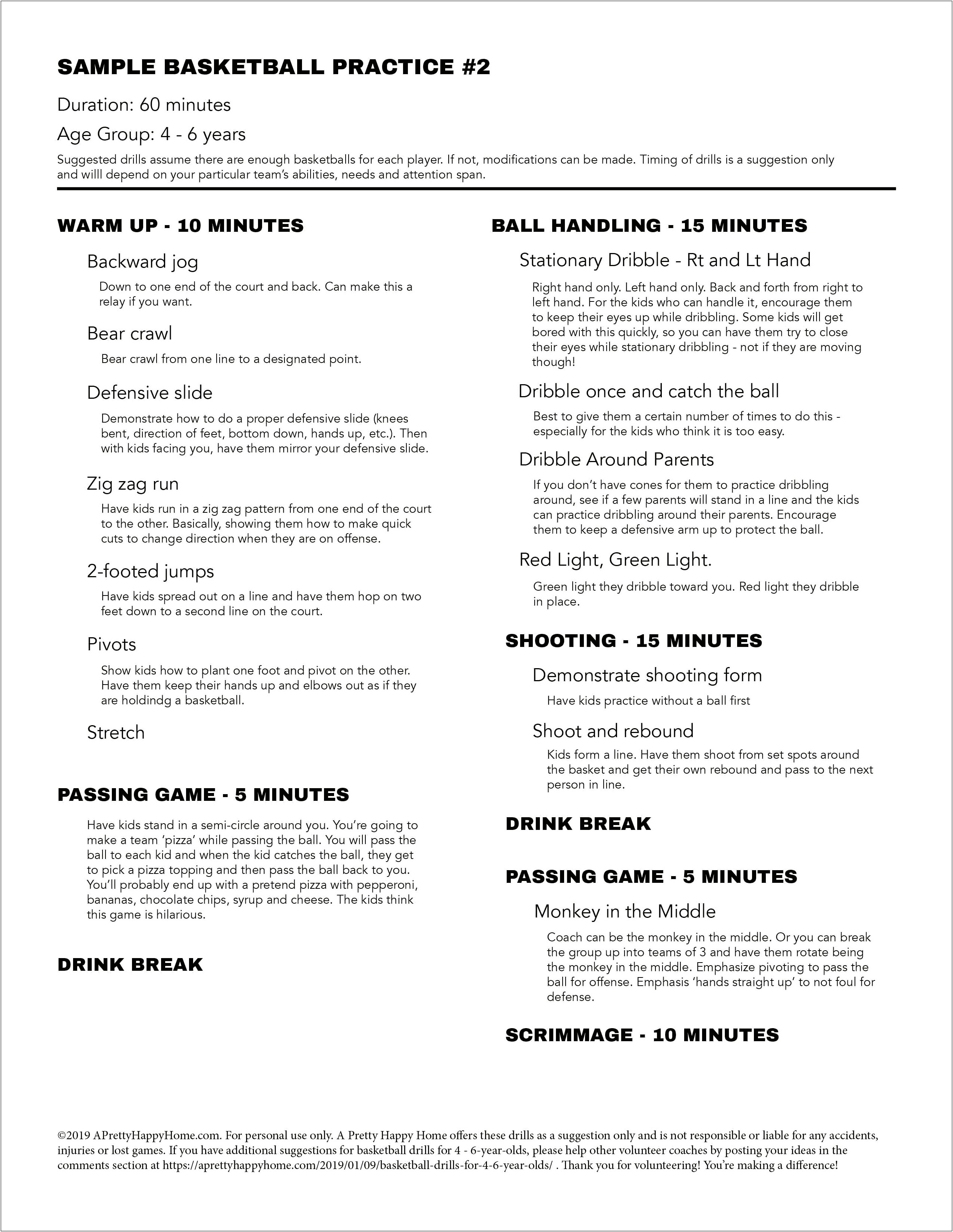 Basketball Practice Plan Template For Youth