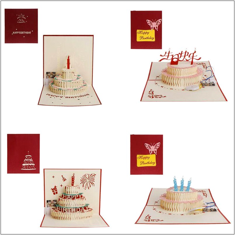 Bday Cake Pop Up Card Template