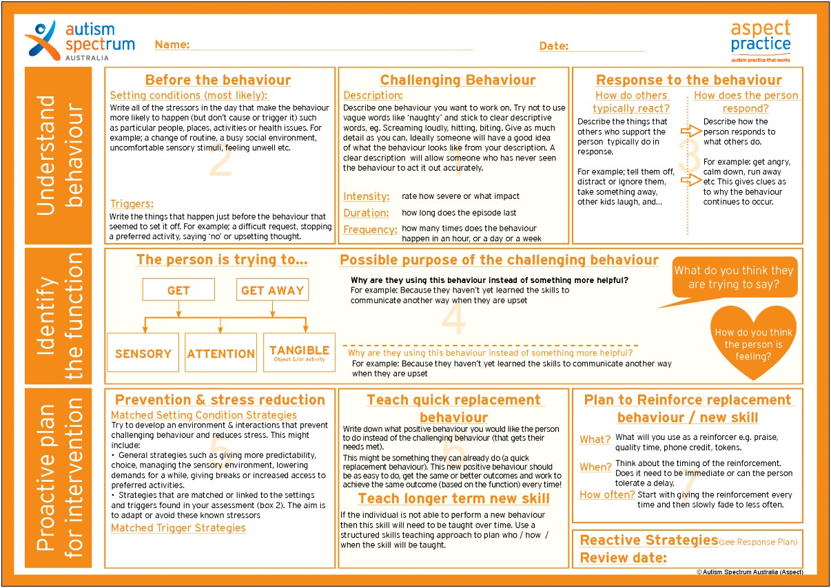 Behaviour Management Plan Template In Childcare