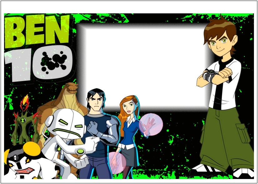 Ben 10 Birthday Invitation Cards Templates