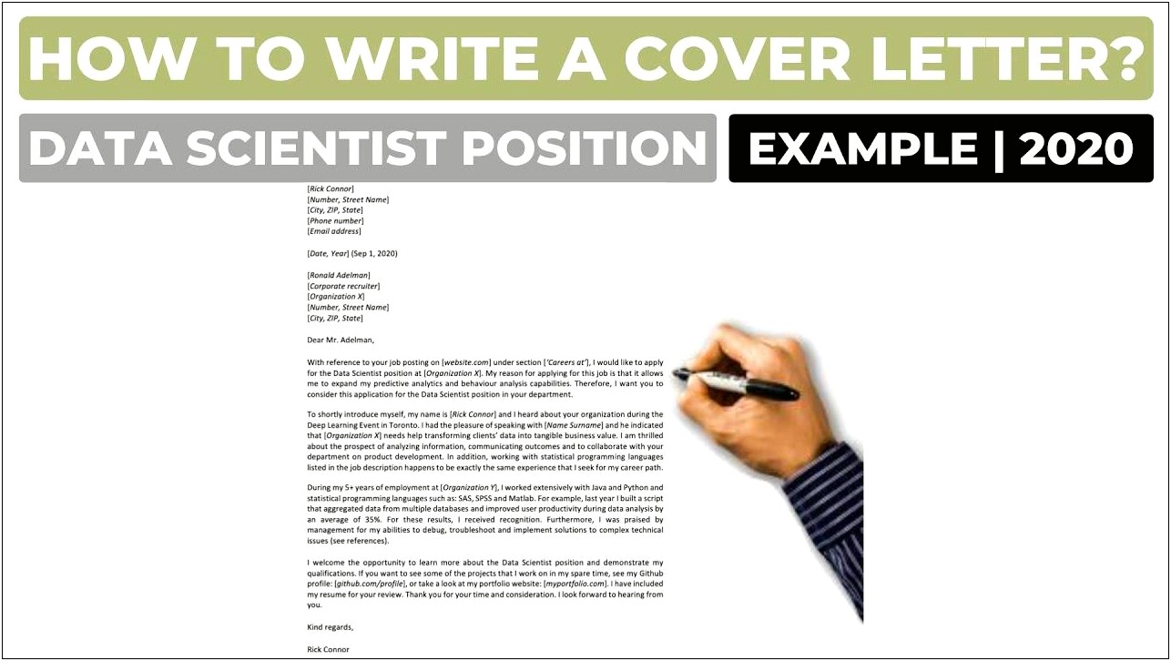 Best Data Science Cover Letter Template