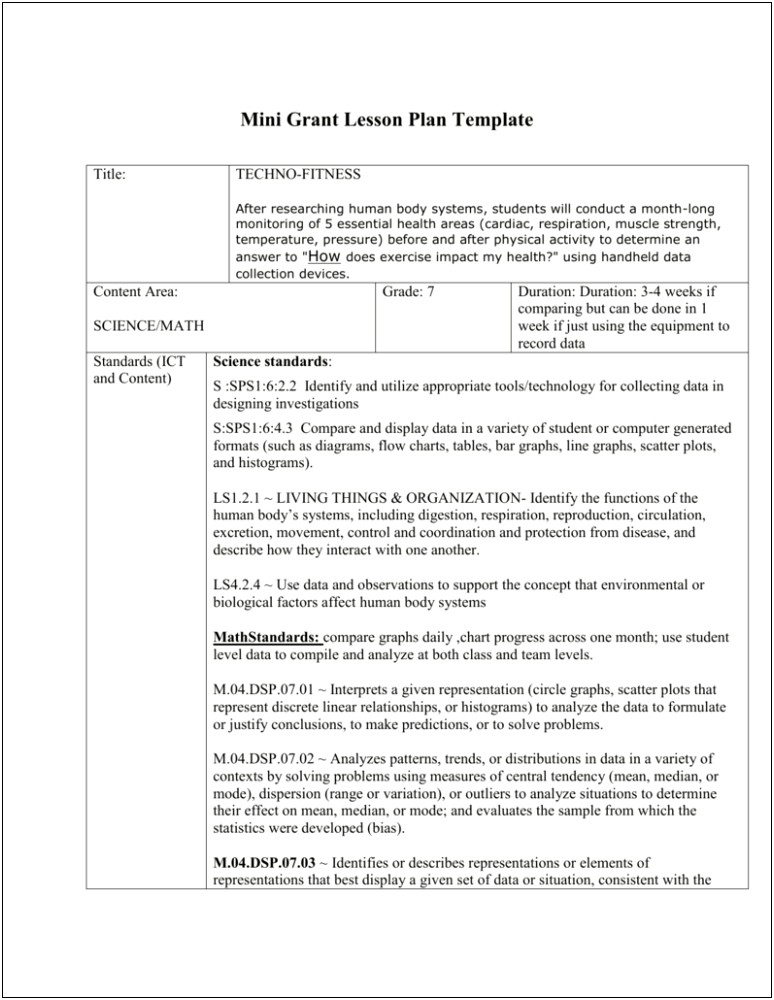 Best Science Daily Lesson Plan Template