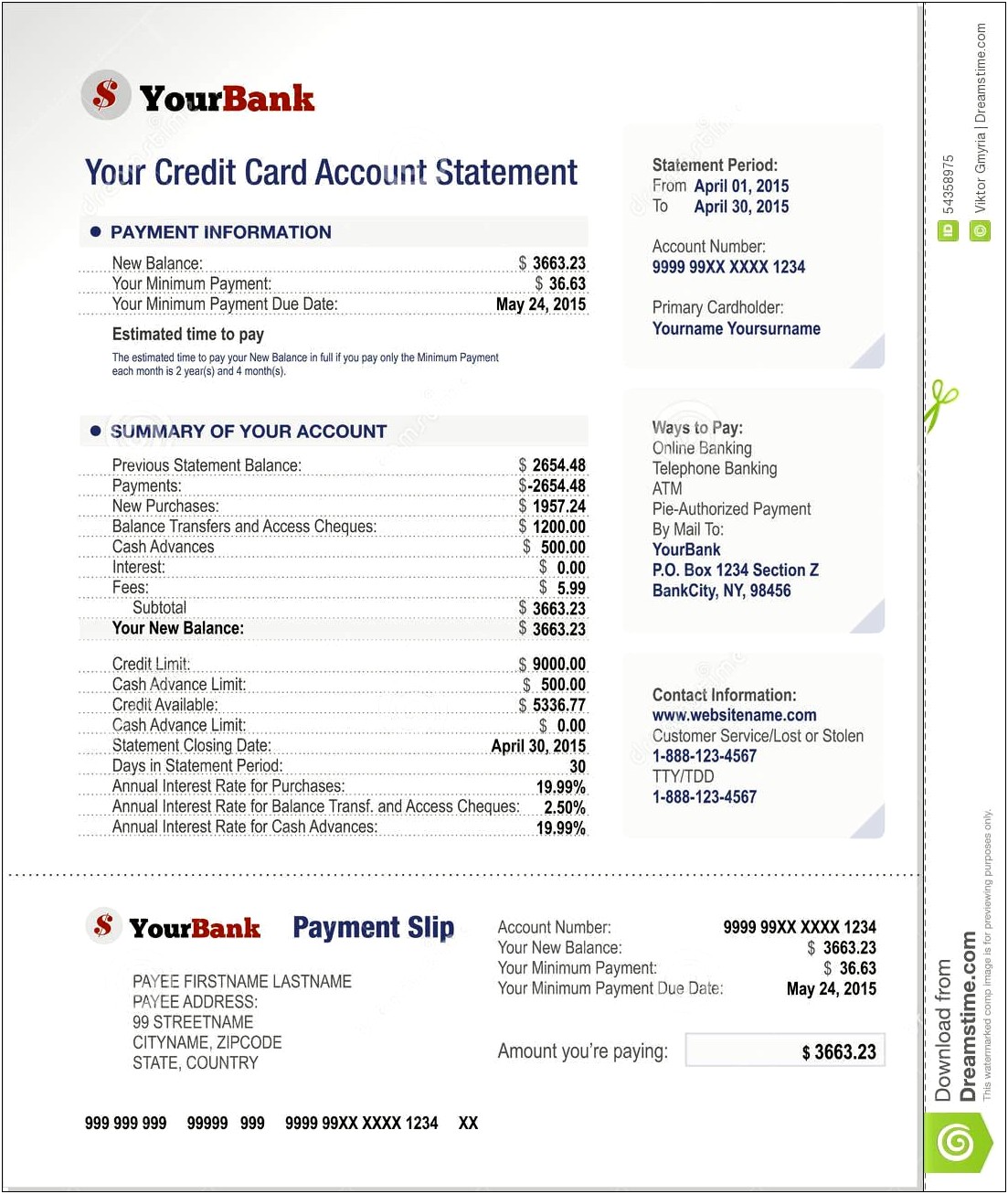 Billing Invoice Template With Credit Card Payment