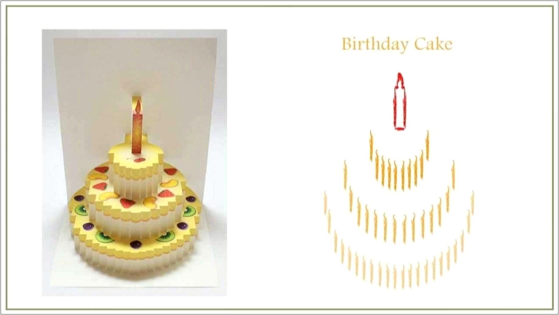 Birthday Cake Kirigami Pop Up Card Template