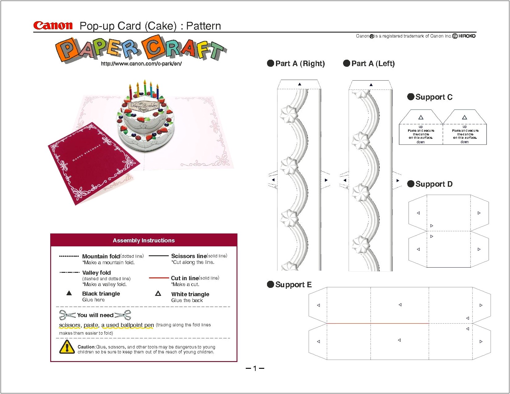 Birthday Cake Pop Up Card Template Pdf