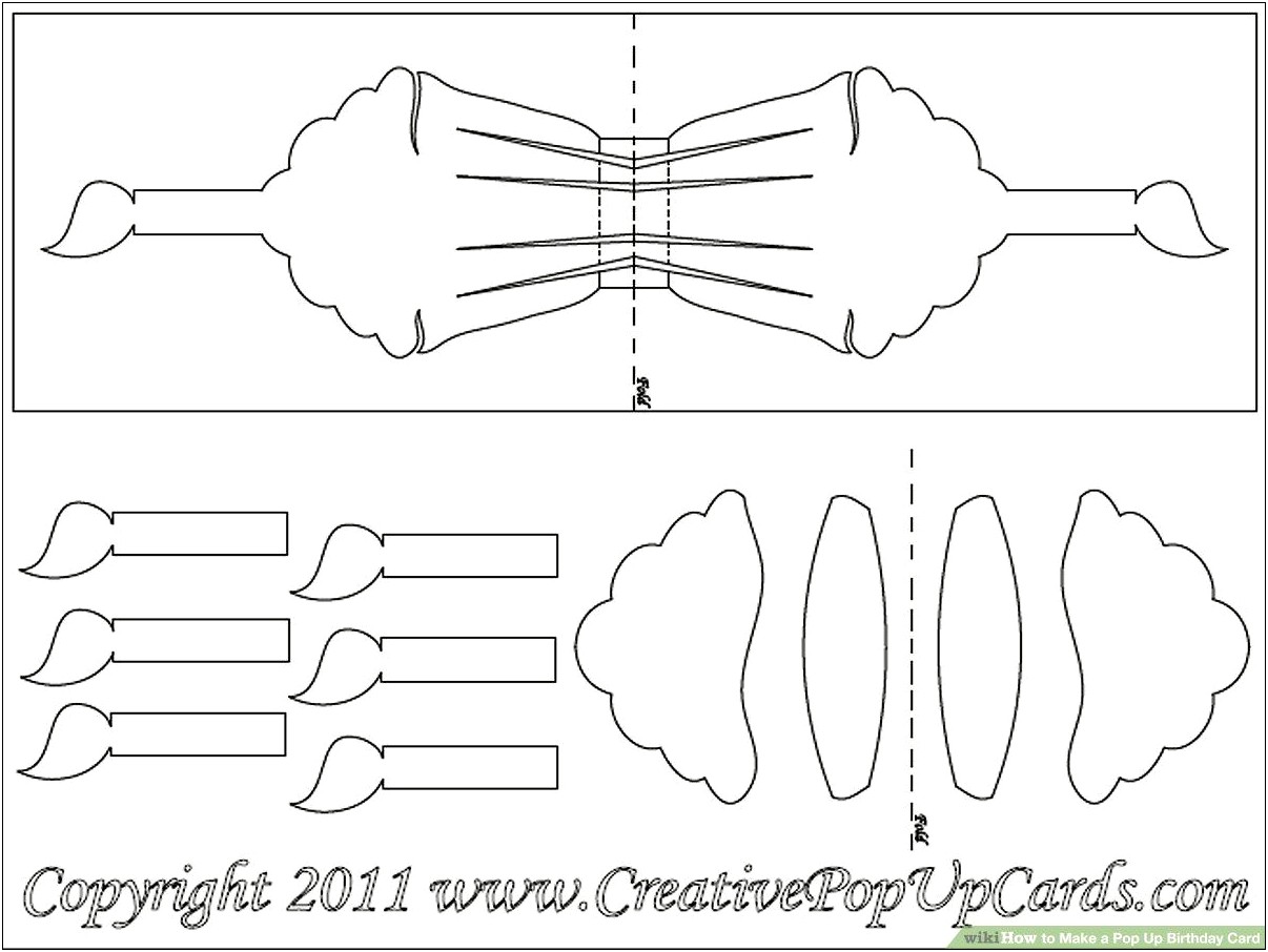 Birthday Cake Template For Pop Up Card