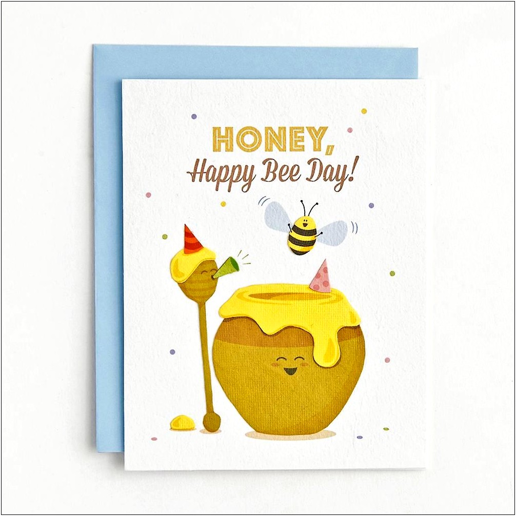 Birthday Card Designs With Bee Design Template