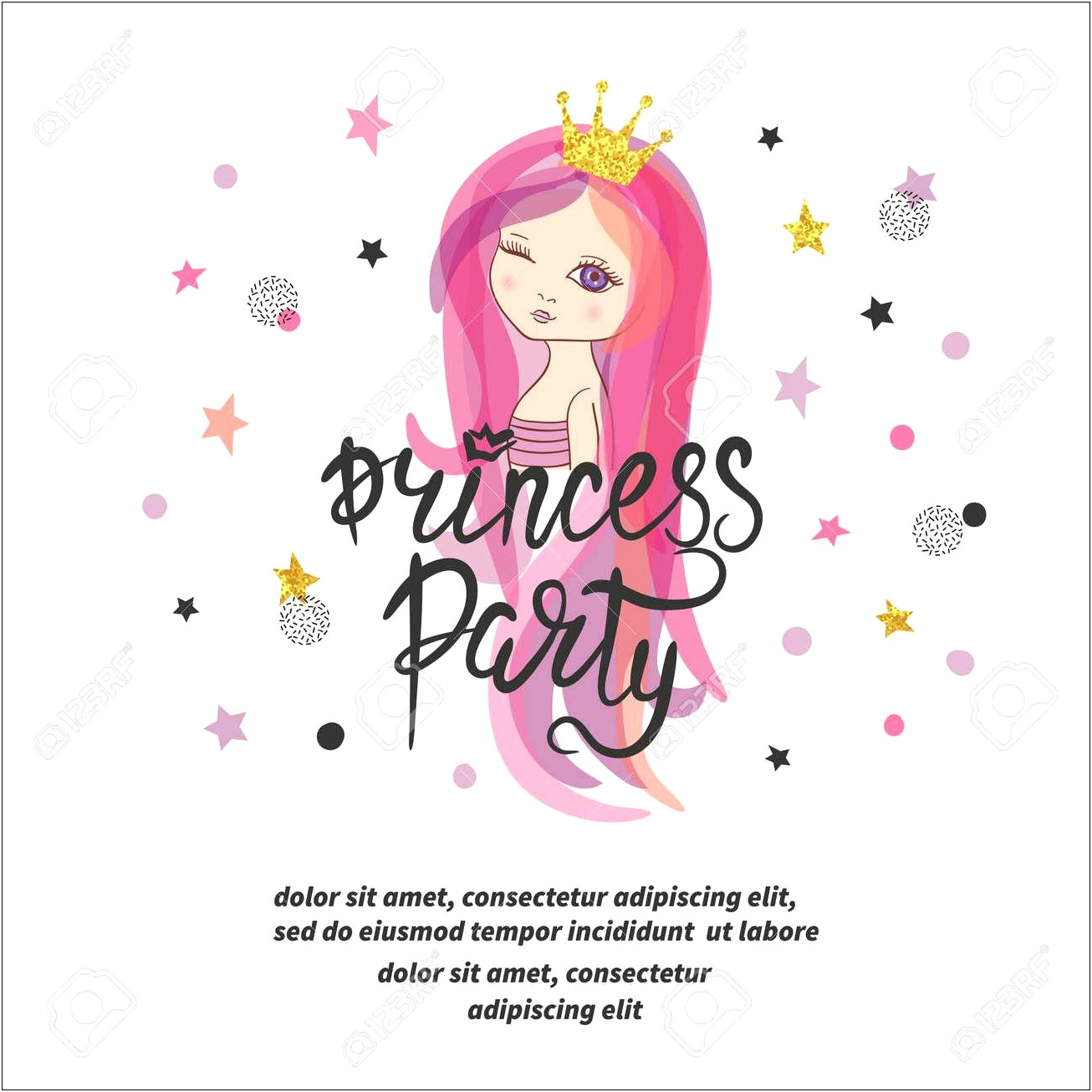 Birthday Card Invitation Template For A Girl