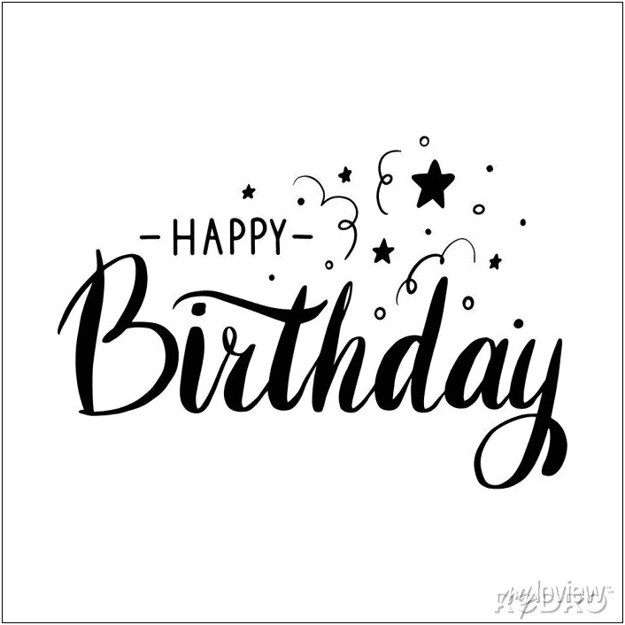 Birthday Card Template Black And White