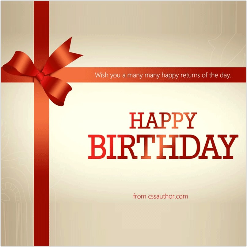 Birthday Greeting Card Template For Photoshop