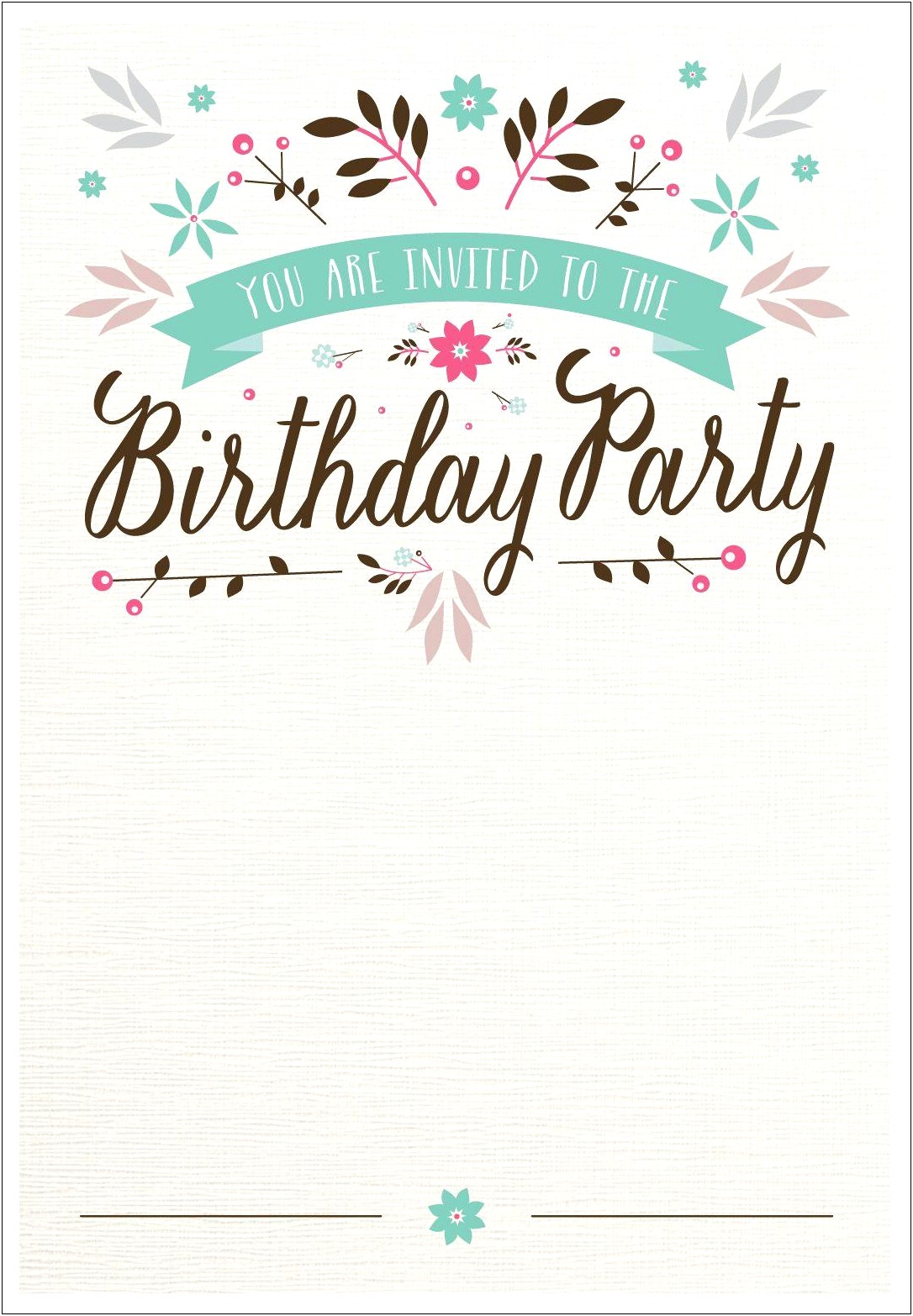 Birthday Invitation Card Template For Adults