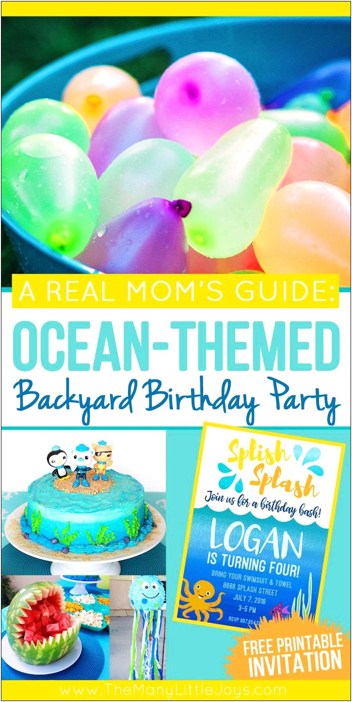 Birthday Invitation Template Word Splish Splash Water Balloon