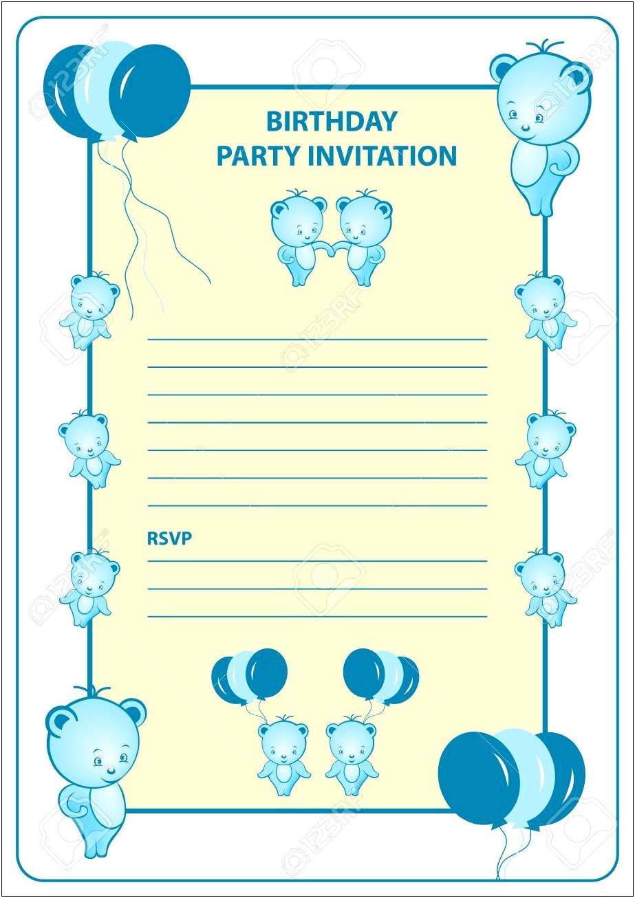 Birthday Invite Card Template Boy 9