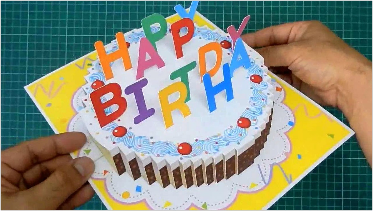 Birthday Pop Up Cake Card Template