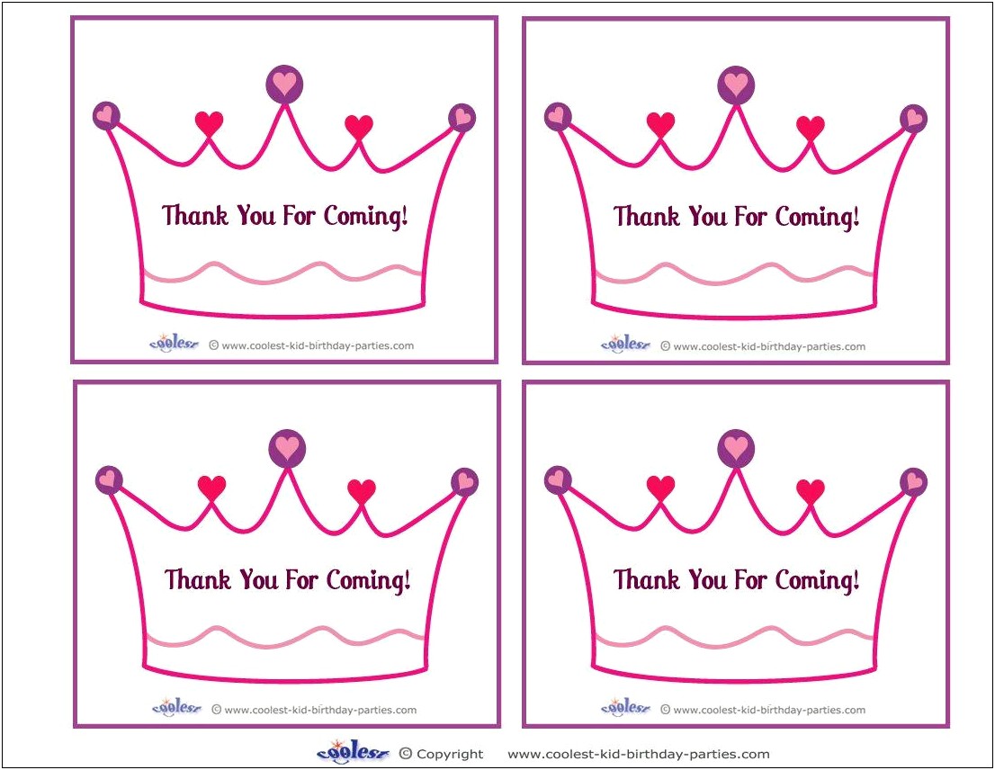 Birthday Themed Thank You Cards Templates Printables