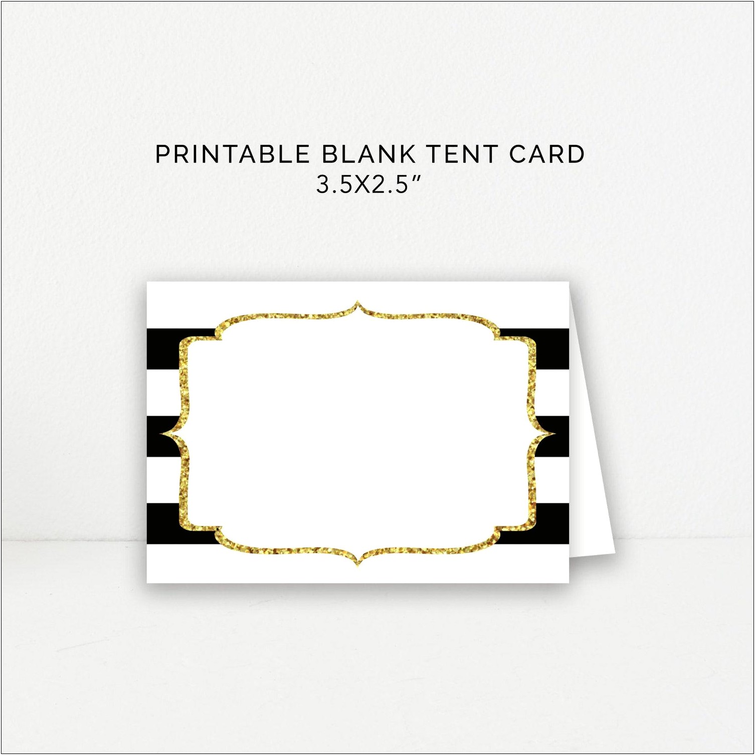 Black And Gold Place Card Template