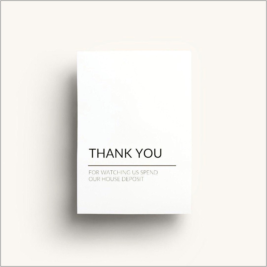 Black And White A2 Thank You Card Template