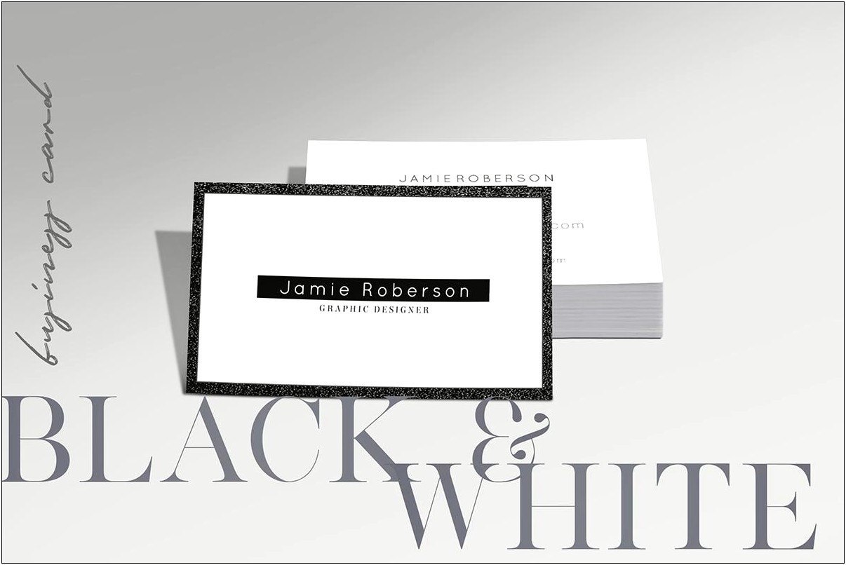 Black And White Card Template Front And Back