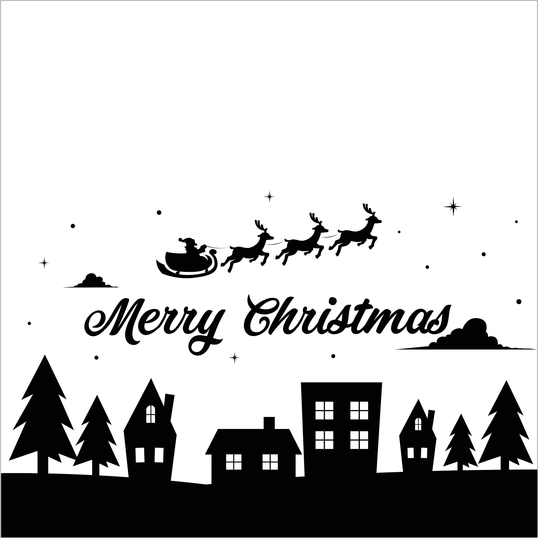 Black And White Christmas Card Templates Printable