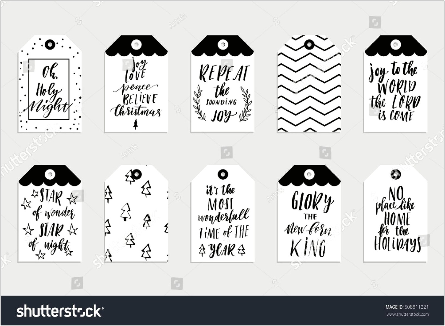 Black And White Christmas Gift Card Template