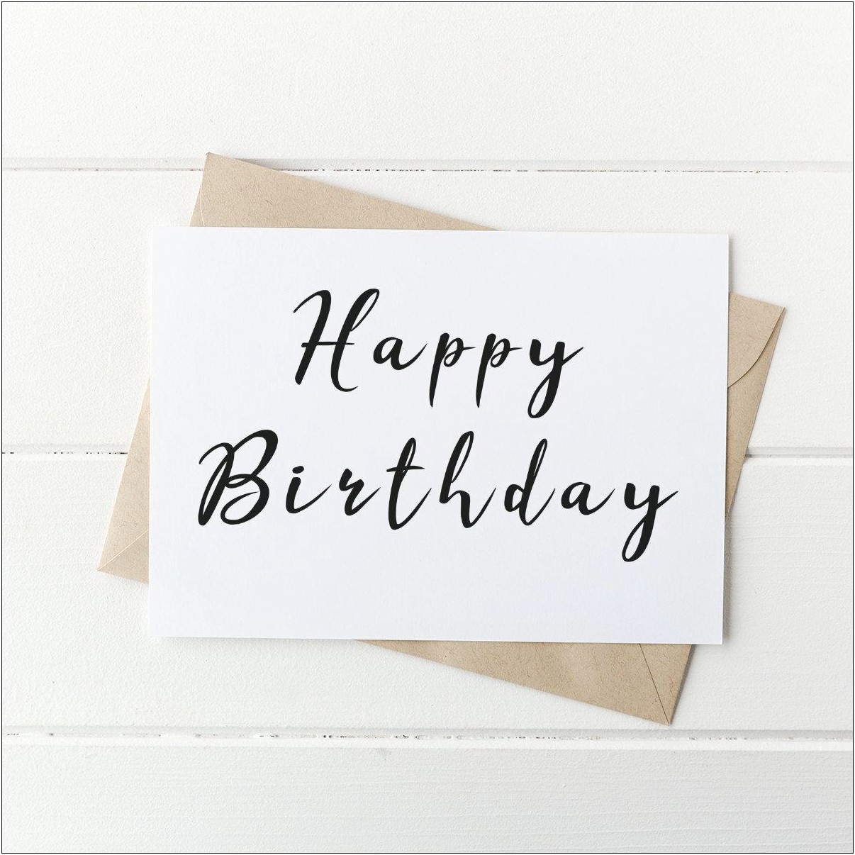 Black And White Happy Birthday Card Template