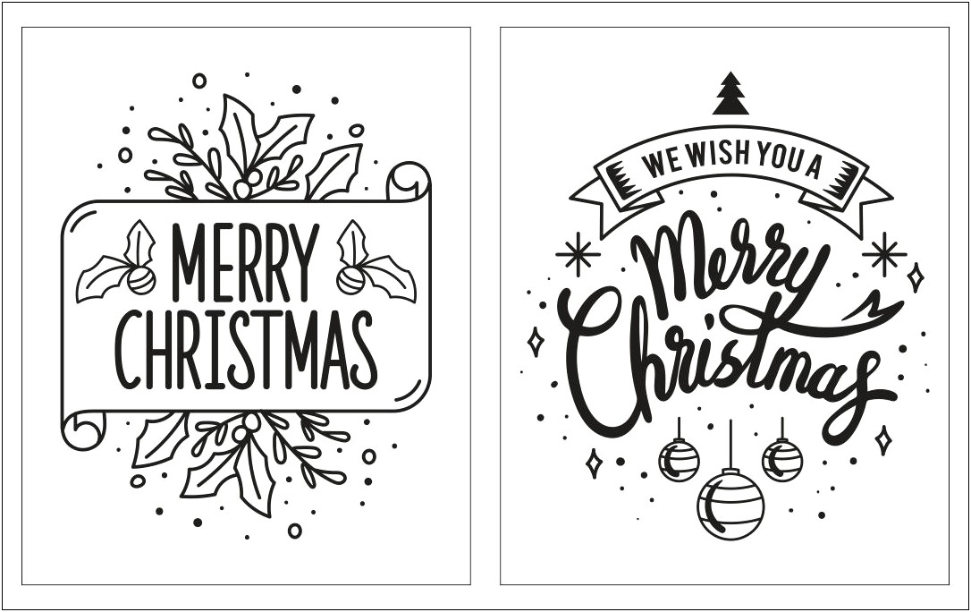 Black And White Merry Christmas Card Template