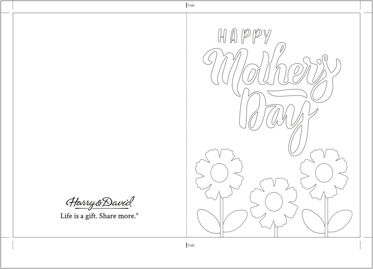 Black And White Mother's Day Card Template